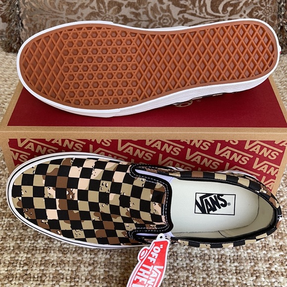 Vans Classic Slip-On Checkerboard Cmdsrt/Trwht WMN - Picture 6 of 16